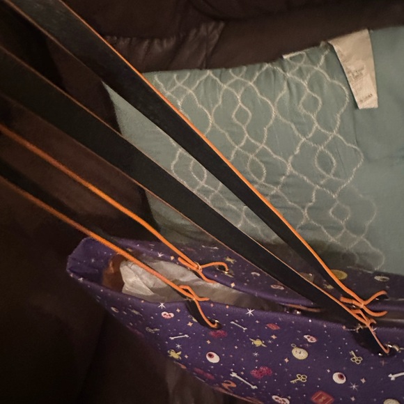 Dooney & Bourke Blue and Tan Tote with Character Design - Picture 10 of 12